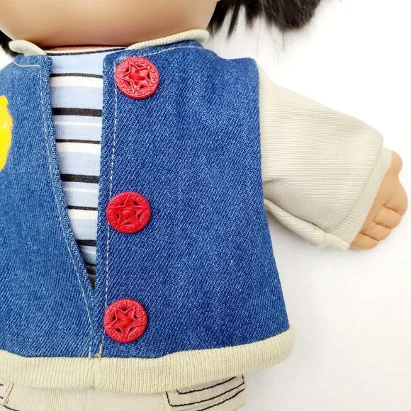 1995 CABBAGE PATCH KIDS Vintage Doll Figure Outfit Brown Hair Green Eyes Mattel - Picture 4 of 15